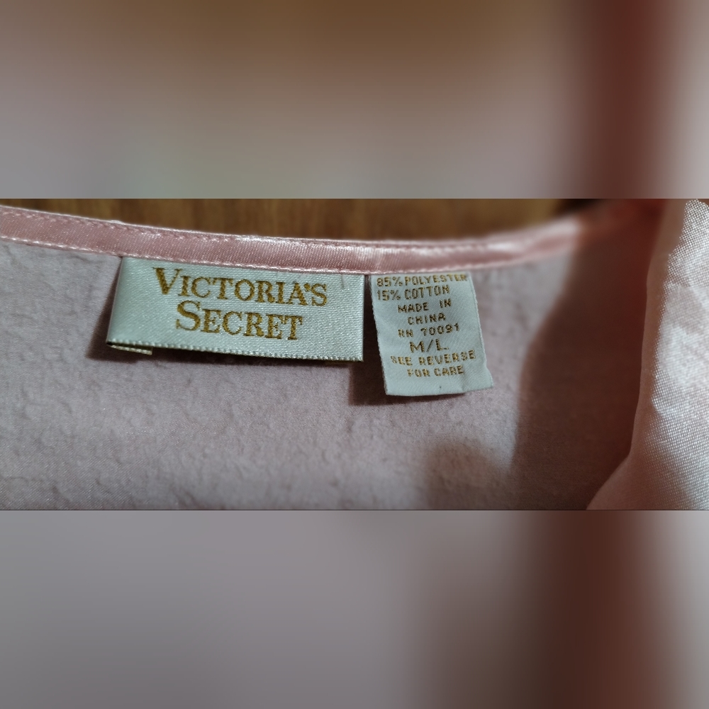 90s Victorias Secret Womens Small Lace Collar Pink Satin Button Nightgown, 1990s - Picture 5 of 5